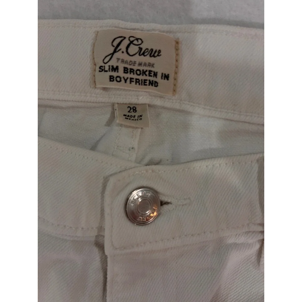 J.Crew Toothpick Jeans White Slim Fit Denim Pants Women‎ Size 27 Mid Rise 29861